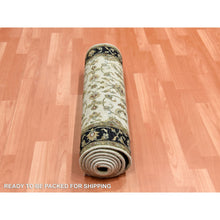 Load image into Gallery viewer, 2&#39;6&quot;x8&#39;2&quot; Ivory, Hand Knotted Rajasthan with All Over Design, Thick and Plush Wool and Silk, Runner Oriental Rug FWR451662