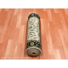 Load image into Gallery viewer, 2&#39;6&quot;x8&#39;2&quot; Ivory, Wool and Silk Hand Knotted, Rajasthan with All Over Design Thick and Plush, Runner Oriental Rug FWR451668