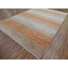Load image into Gallery viewer, 9&#39;10&quot;x13&#39;10&quot; Orange, Hand Knotted Modern Chiaroscuro Collection, Thick and Plush Pure Wool, Oriental Rug FWR475008