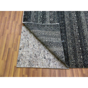 10'x10' Arsenic Gray, 100% Plush Wool, Hand Knotted, Kohinoor Herat Small Geometric Repetitive Design, Square Oriental Rug FWR476760
