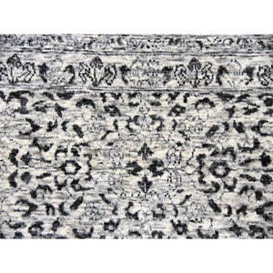 10'x14' Ghost White, Mamluk Dynasty, Tone on Tone Design, Undyed 100% Wool, Hand Knotted, Oriental Rug FWR476808