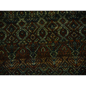 6'x9'1" Rust Brown, 100% Plush Wool, Hand Knotted, Kohinoor Herat Small Geometric Repetitive Design, Oriental Rug FWR476856