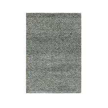 Load image into Gallery viewer, 4&#39;2&quot;x6&#39; Medium Gray, Modern Grass Design, Natural Undyed Wool, Hand Knotted, Oriental Rug FWR476874