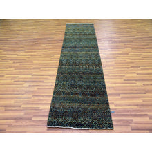Load image into Gallery viewer, 2&#39;6&quot;x10&#39; Rust Brown, 100% Plush Wool, Hand Knotted, Kohinoor Herat Small Geometric Repetitive Design, Runner Oriental Rug FWR476910