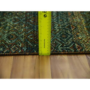 2'6"x10' Rust Brown, 100% Plush Wool, Hand Knotted, Kohinoor Herat Small Geometric Repetitive Design, Runner Oriental Rug FWR476910