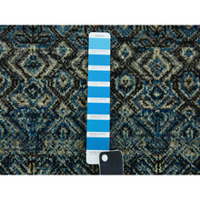 Load image into Gallery viewer, 2&#39;6&quot;x6&#39;2&quot; Yale Blue, Hand Knotted, Kohinoor Herat Small Geometric Repetitive Design, 100% Plush Wool, Runner Oriental Rug FWR476982