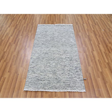 Load image into Gallery viewer, 3&#39;x5&#39;1&quot; Gainsboro Gray, Modern Tone on Tone Grass Design, Hand Knotted, Undyed Organic Wool, Oriental Rug FWR477144