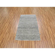 Load image into Gallery viewer, 3&#39;x4&#39;10&quot; Stone Eagle Gray, Natural Undyed Wool, Modern Grass Design, Hand Knotted, Tone on Tone, Oriental Rug FWR477474