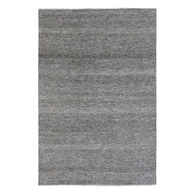Load image into Gallery viewer, 6&#39;x9&#39;1&quot; Seal Gray, Tone on Tone, 100% Undyed Wool, Modern Grass Design, Hand Knotted, Oriental Rug FWR477558