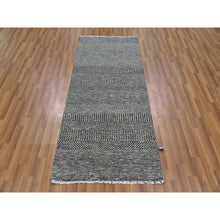 Load image into Gallery viewer, 2&#39;8&quot;x6&#39;2&quot; Dolphin with Cloud Gray, Hand Knotted, Modern Grass Design, Tone on Tone, Natural Undyed Wool, Runner Oriental Rug FWR477618