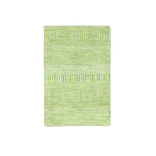 Load image into Gallery viewer, 2&#39;x3&#39;1&quot; Pear Green, Modern Hand Knotted Grass Design, Organic Dyed Wool, Tone on Tone, Mat Oriental Rug FWR477792