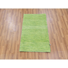 Load image into Gallery viewer, 2&#39;x3&#39;1&quot; Pear Green, Modern Hand Knotted Grass Design, Organic Dyed Wool, Tone on Tone, Mat Oriental Rug FWR477792