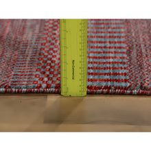 Load image into Gallery viewer, 2&#39;x3&#39;1&quot; Cardinals Red, Tone on Tone, Modern Grass Design, Dyed Natural Wool, Hand Knotted, Mat Oriental Rug FWR477810