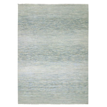 Load image into Gallery viewer, 10&#39;x14&#39;1&quot; Cadet Gray, Modern Dyed 100% Wool Hand Knotted Chiaroscuro Collection, Thick and Plush, Oriental Rug FWR477882