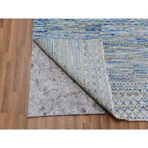 10'x14'1" Cadet Gray, Modern Dyed 100% Wool Hand Knotted Chiaroscuro Collection, Thick and Plush, Oriental Rug FWR477882