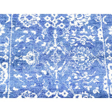 Load image into Gallery viewer, 2&#39;6&quot;x16&#39;10&quot; Blue, Tone on Tone Tabriz, Wool and Silk Hand Knotted, XL Runner Oriental Rug FWR481536