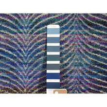 Load image into Gallery viewer, 9&#39;x12&#39;2&quot; Colorful, Modern Leaf Design, Sari Silk and Textured Wool Hand Knotted, Oriental Rug FWR482718