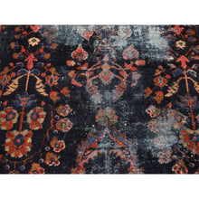 Load image into Gallery viewer, 7&#39;x9&#39;6&quot; Midnight Blue, Antique Persian Mahal With Extensive Wear, Distressed Pure Wool Hand Knotted, Oriental Rug FWR483186