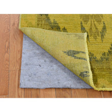 Load image into Gallery viewer, 6&#39;2&quot;x9&#39;2&quot; Overdyed Yellow Cast, Uzbek Ikat Design, Pure Wool Hand Knotted, Oriental Rug FWR483930