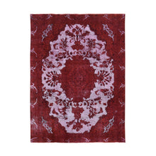 Load image into Gallery viewer, 7&#39;x9&#39;8&quot; Ivory, Overdyed Vintage Persian Tabriz Barjasta Design, Pure Wool Hand Knotted, Oriental Rug FWR484164
