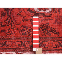 Load image into Gallery viewer, 8&#39;7&quot;x10&#39;8&quot; Red Overdyed, Pure Wool Persian Tabriz, Hi-low Hand Knotted, Oriental Rug FWR484170