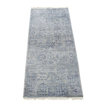Load image into Gallery viewer, 2&#39;6&quot;x5&#39;10&quot; Goose Gray, Broken Persian Design Tone on Tone, Silken Plant Base Silk Hand Knotted, Short Runner Oriental Rug FWR484470
