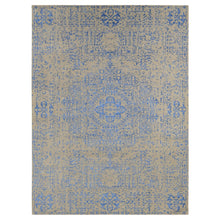 Load image into Gallery viewer, 8&#39;9&quot;x12&#39; Bayern Blue, Hand Loomed, Wool And Art Silk, Mamluk Design, Oriental Rug FWR484800