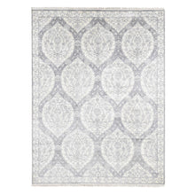 Load image into Gallery viewer, 9&#39;x12&#39; Ivory, Hand Knotted, Handmade, Pure Cotton, Mughal Empire, Agra Flower Bouquet Design, Oriental Rug FWR484818