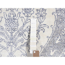 Load image into Gallery viewer, 9&#39;x12&#39; Ivory, Hand Knotted, Handmade, Pure Cotton, Mughal Empire, Agra Flower Bouquet Design, Oriental Rug FWR484818