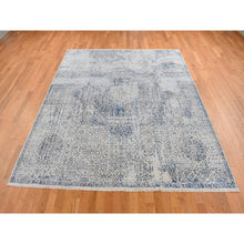 Load image into Gallery viewer, 8&#39;3&quot;x10&#39;2&quot; Cloud Gray, Pure Silk, Broken and Erased 15th Century Mamluk Dynasty Design, Vintage, Hand Knotted, Oriental Rug FWR485010