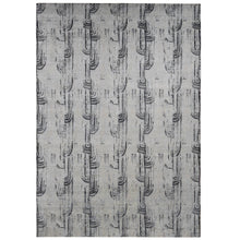 Load image into Gallery viewer, 10&#39;x14&#39;5&quot; Cloud Gray, The Cane Design, Pure Silk with Textured Wool, Hand Knotted, Oriental Rug FWR485112