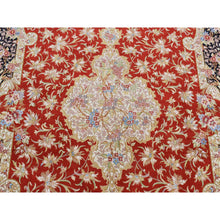 Load image into Gallery viewer, 4&#39;1&quot;x6&#39;4&quot; Ajax Red, Kashan Design, 400 KPSI, Pure Silk, Hand Knotted, Oriental Rug FWR485358