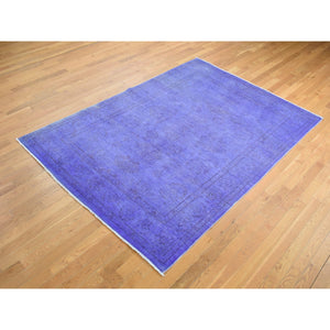 6'x8'7" Purple Overdyed, Peshawar Design, Hand Knotted, Pure Wool, Oriental Rug FWR485580