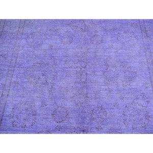 6'x8'7" Purple Overdyed, Peshawar Design, Hand Knotted, Pure Wool, Oriental Rug FWR485580