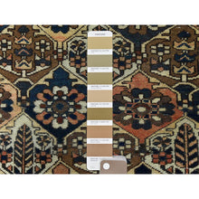 Load image into Gallery viewer, 6&#39;1&quot;x9&#39;8&quot; Colorful, Hand Knotted Vintage Persian Bakhtiar with Repetitive Diamond Garden Design, Sheared Low Distressed Look Worn Wool, Oriental Rug FWR486114