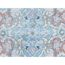 Load image into Gallery viewer, 9&#39;9&quot;x12&#39;8&quot; Navy Blue Vintage Persian Kerman Worn Wool, Sheared Low, Hand Knotted Distressed Look Oriental Rug FWR487560
