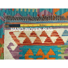 Load image into Gallery viewer, 9&#39;9&quot;x13&#39; Colorful, Veggie Dyes Organic Wool Hand Woven, Afghan Kilim with Geometric Design Flat Weave, Reversible Oriental Rug FWR489582