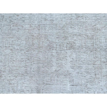 Load image into Gallery viewer, 7&#39;x10&#39;2&quot; Light Gray, Hand Knotted Vintage Persian Tabriz, Shaved Down Rustic Look, Worn Wool, Oriental Rug FWR492630