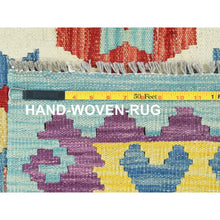 Load image into Gallery viewer, 8&#39;3&quot;x9&#39;9&quot; Colorful, Flat Weave Natural Wool, Hand Woven Afghan Kilim with Geometric Design, Vegetable Dyes Reversible, Oriental Rug FWR493290