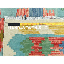 Load image into Gallery viewer, 5&#39;x6&#39;7&quot; Colorful, Hand Woven Afghan Kilim with Geometric Design, Natural Dyes Flat Weave, Extra Soft Wool Reversible, Oriental Rug FWR493428