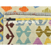 Load image into Gallery viewer, 5&#39;x6&#39;5&quot; Colorful, Hand Woven Afghan Kilim with Geometric Design, Natural Dyes Flat Weave, Natural Wool Reversible, Oriental Rug FWR493440