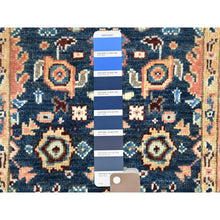 Load image into Gallery viewer, 1&#39;10&quot;x2&#39;8&quot; Navy Blue, Hand Knotted Afghan Peshawar with All Over Heriz Design, Natural Dyes Densely Woven, Natural Wool, Mat Oriental Rug FWR495720