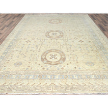 Load image into Gallery viewer, 9&#39;x11&#39;9&quot; Dutch White, Hand Knotted, Afghan Peshawar with Khotan Design, Stone Washed, Extra Soft Wool, Oriental Rug FWR496218