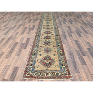 2'8"x13'5" Chamomile, Afghan Super Kazak Natural Dyes, Natural Wool Hand Knotted, Runner Oriental Rug FWR496332