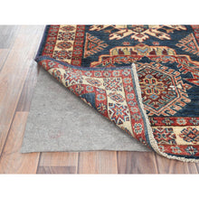 Load image into Gallery viewer, 2&#39;7&quot;x13&#39;6&quot; Space Cadet, Afghan Super Kazak Natural Dyes, Pure Wool Hand Knotted, Runner Oriental Rug FWR496350