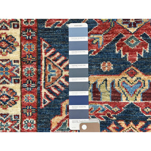2'7"x13'6" Space Cadet, Afghan Super Kazak Natural Dyes, Pure Wool Hand Knotted, Runner Oriental Rug FWR496350