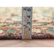 Load image into Gallery viewer, 3&#39;x5&#39;4&quot; Sand Color, Hand Knotted, Bohemian Vintage Persian Hamadan with All Over Small Birds Figurines, Sheared Low, Worn Wool, Narrow Runner, Oriental Rug FWR496740