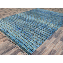 Load image into Gallery viewer, 8&#39;x10&#39;9&quot; Powder Blue, Ben Ourain Moroccan Berber Influence Shilhah Design, Natural Dyes, Extra Soft Wool, Hand Knotted Oriental Rug FWR497742