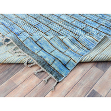 Load image into Gallery viewer, 8&#39;x10&#39;9&quot; Powder Blue, Ben Ourain Moroccan Berber Influence Shilhah Design, Natural Dyes, Extra Soft Wool, Hand Knotted Oriental Rug FWR497742