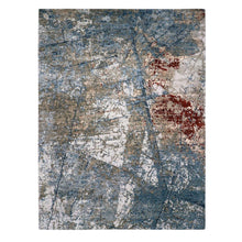 Load image into Gallery viewer, 9&#39;x12&#39; Bone Color, Dense Weave Persian Knot, Organic Wool Hand Knotted, Abstract Design, Oriental Rug FWR498288